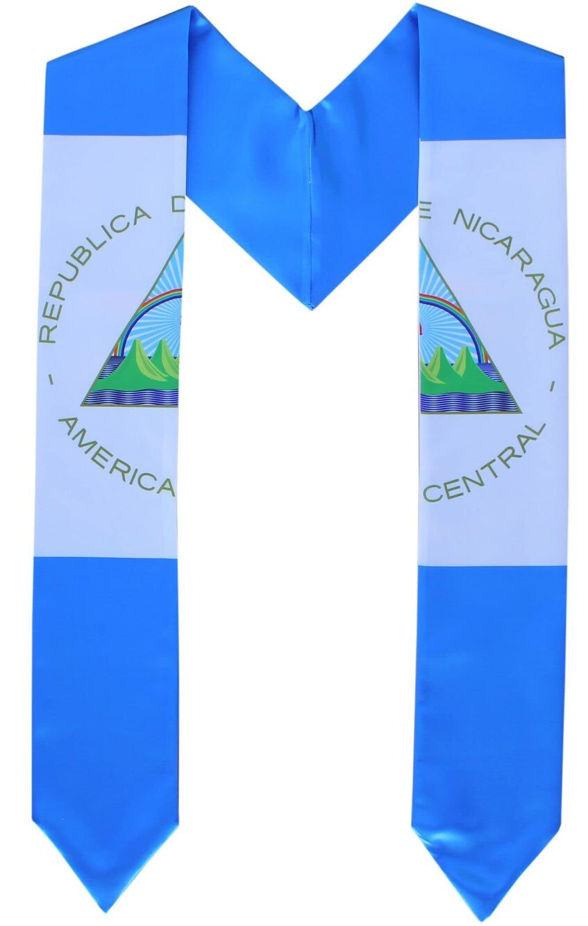 6106 Graduation Country Flag Stole Sash Scarf Graduate Pride Nicaragua